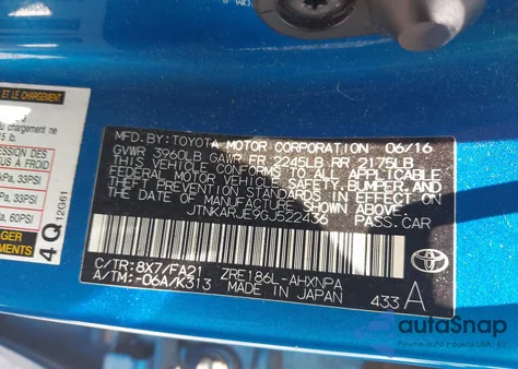 2016 Scion Im from USA, damaged, VIN JTNKARJE9GJ522436